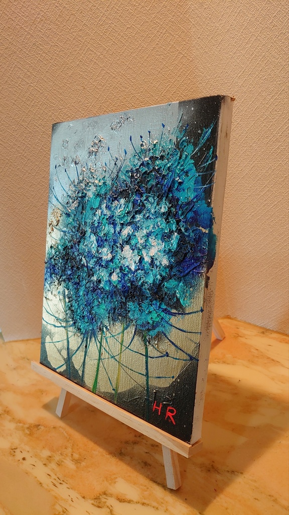 油絵 青い彼岸花