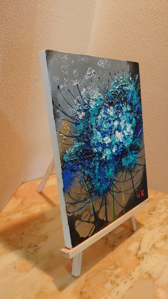 油絵 青い彼岸花