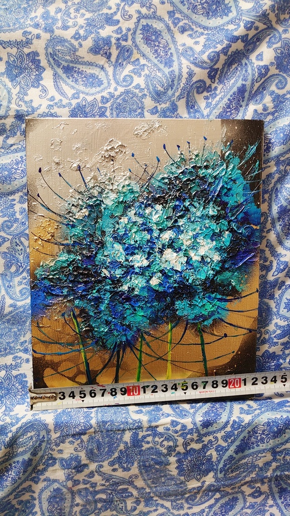油絵 青い彼岸花