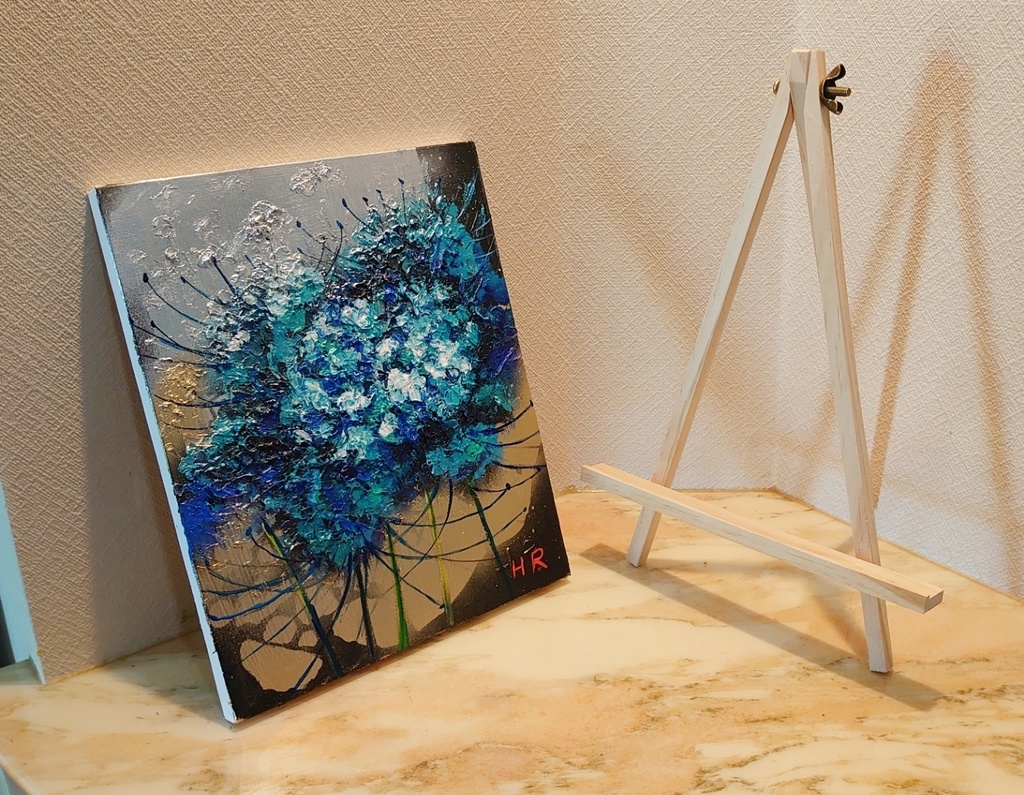 油絵 青い彼岸花