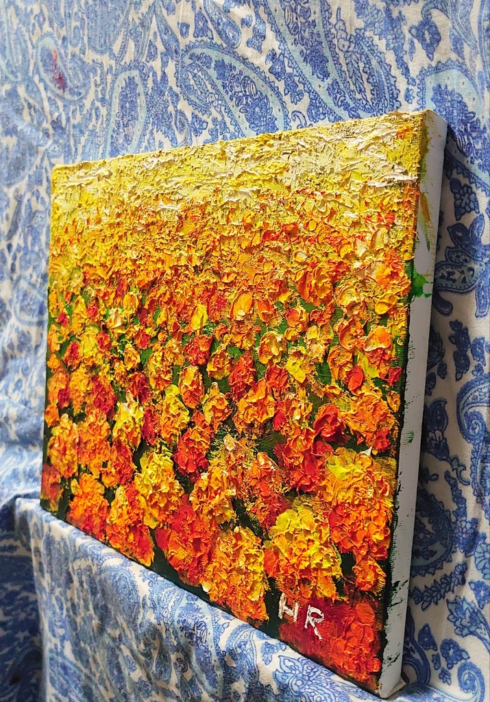 油絵 マリーゴールド