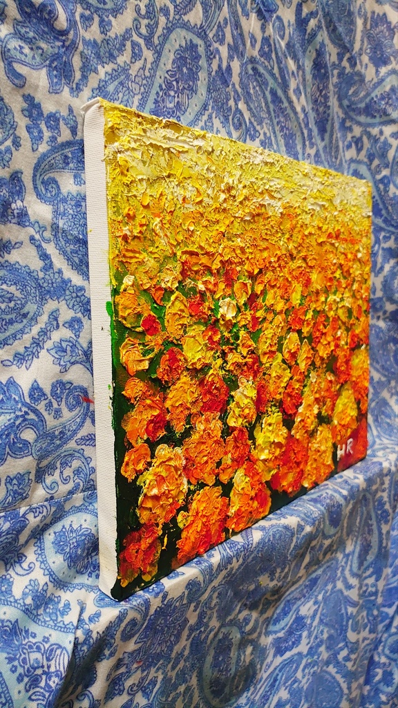 油絵 マリーゴールド