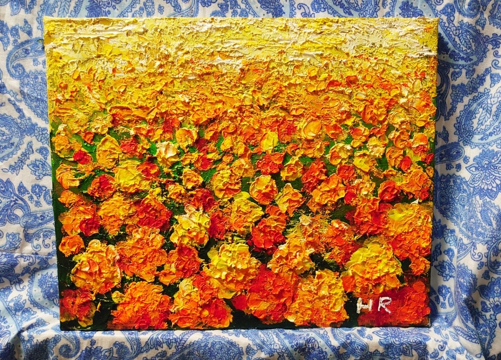 油絵 マリーゴールド