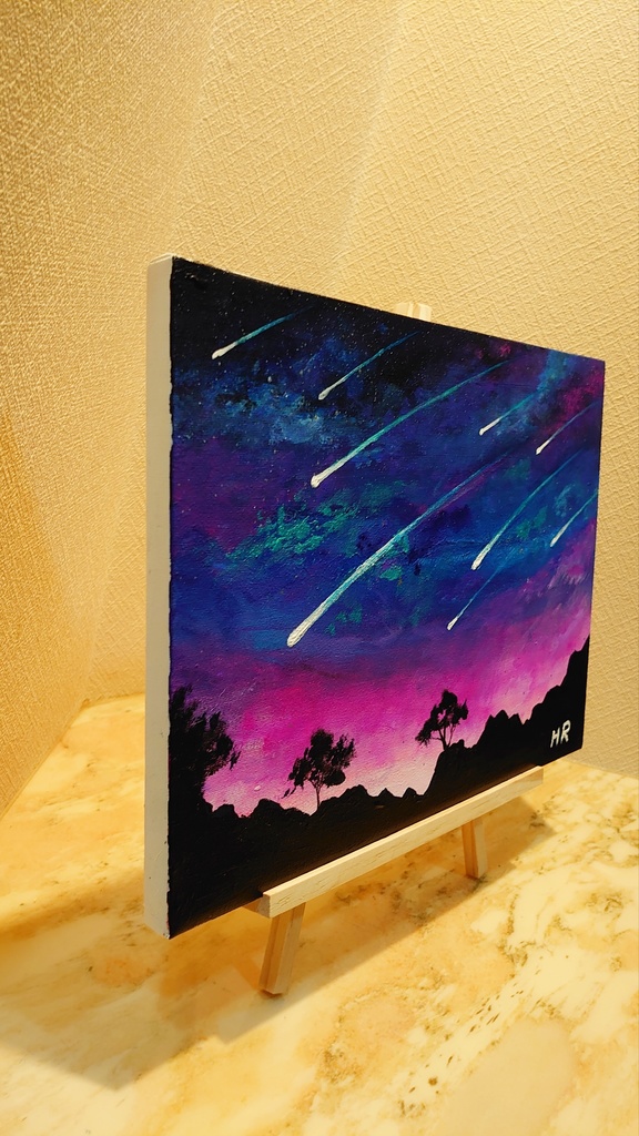 油絵 流れ星