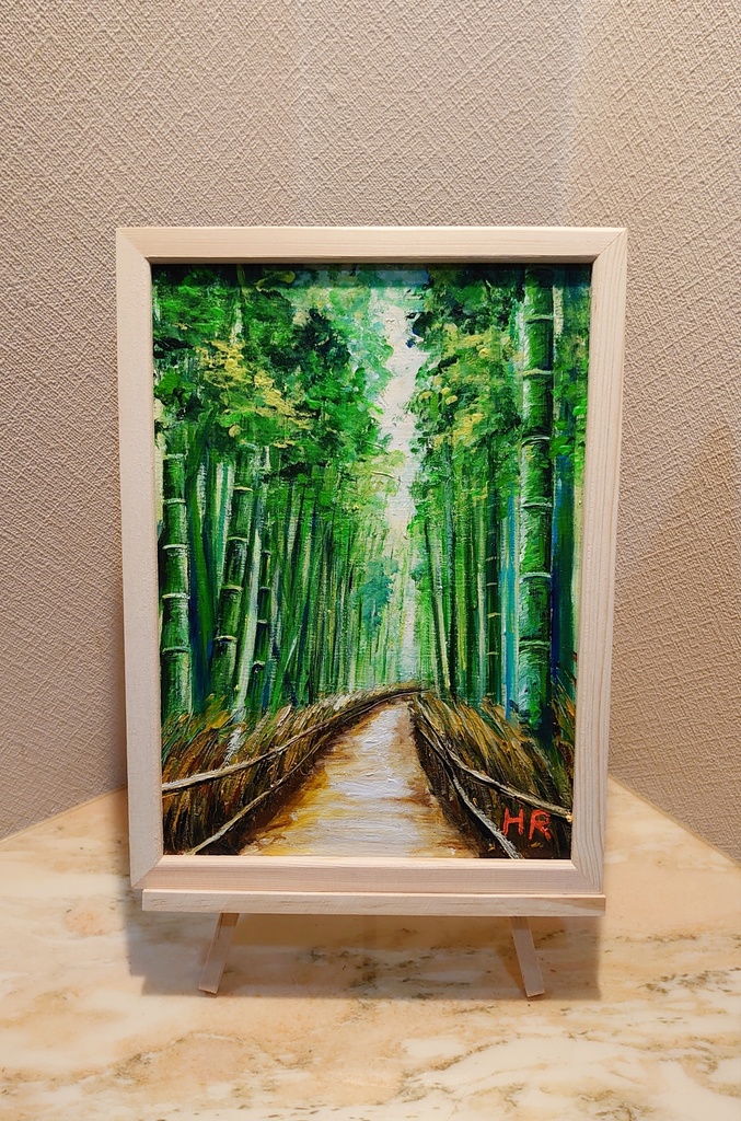 油絵 竹林