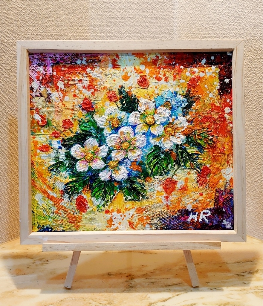 油絵 ストロベリーの花