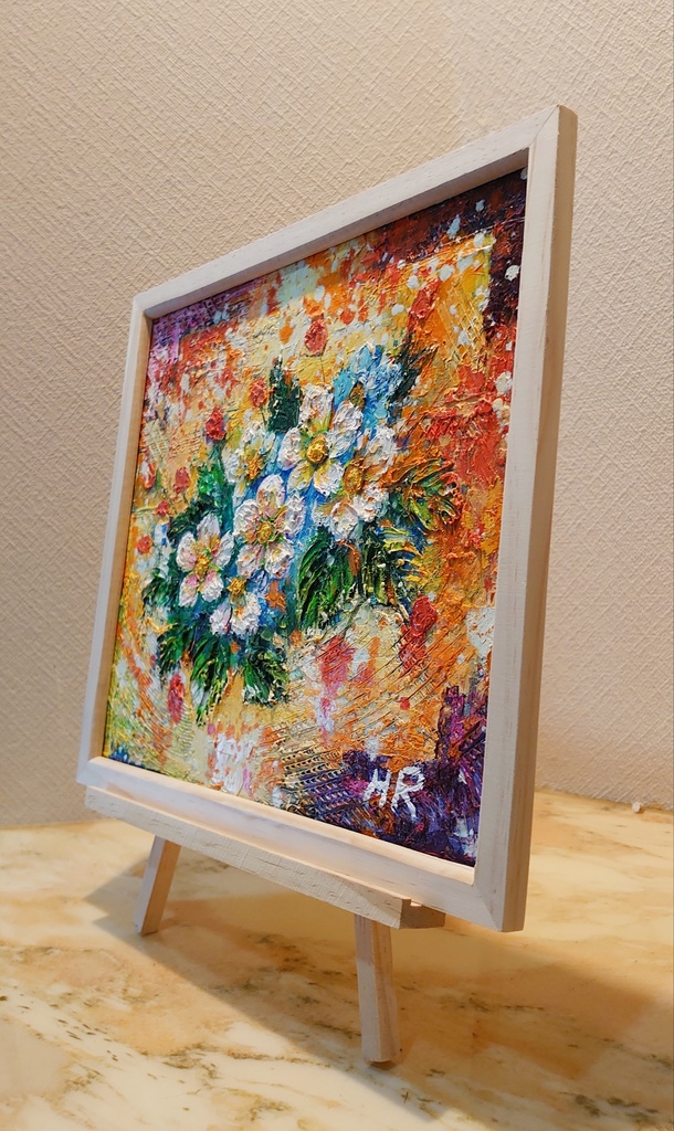 油絵 ストロベリーの花