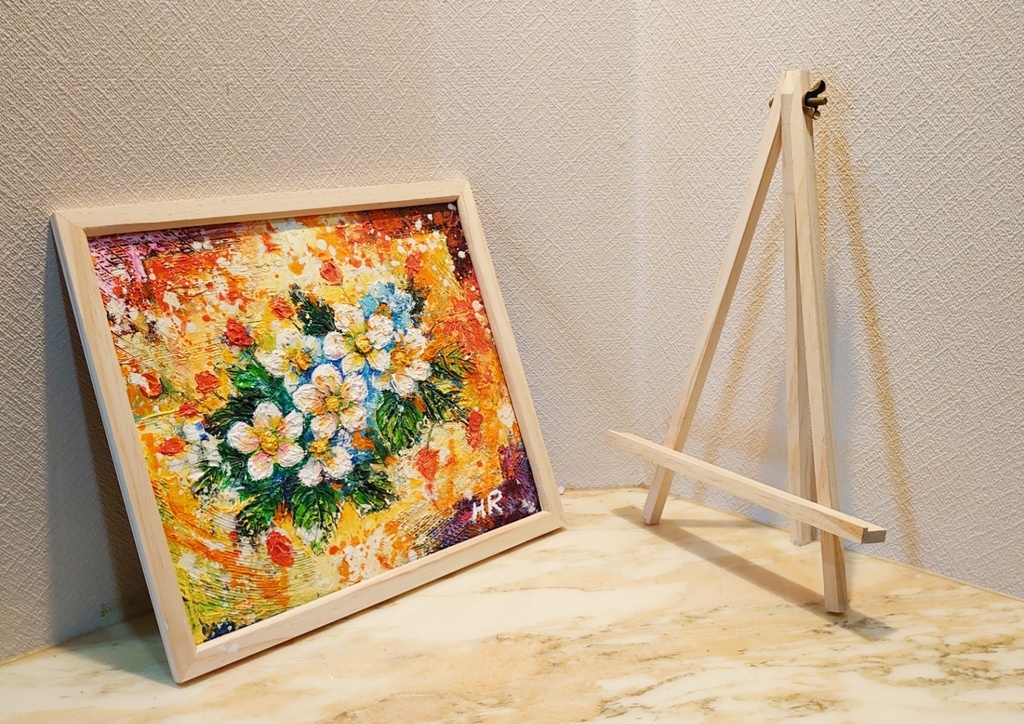 油絵 ストロベリーの花