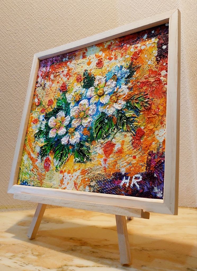 油絵 ストロベリーの花