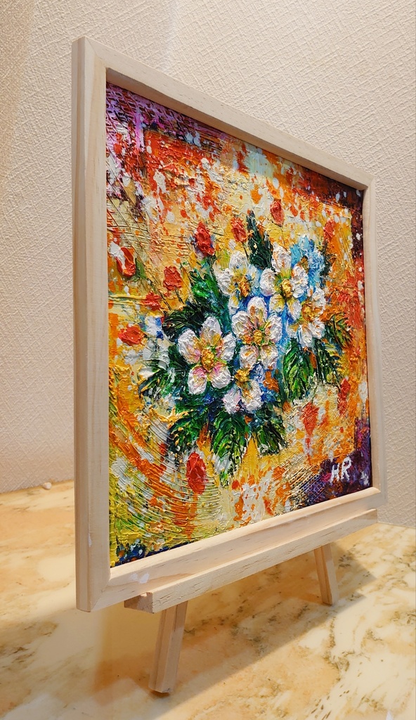 油絵 ストロベリーの花