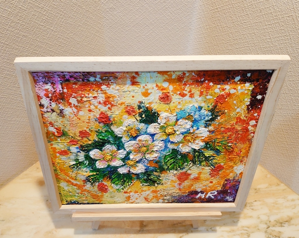 油絵 ストロベリーの花