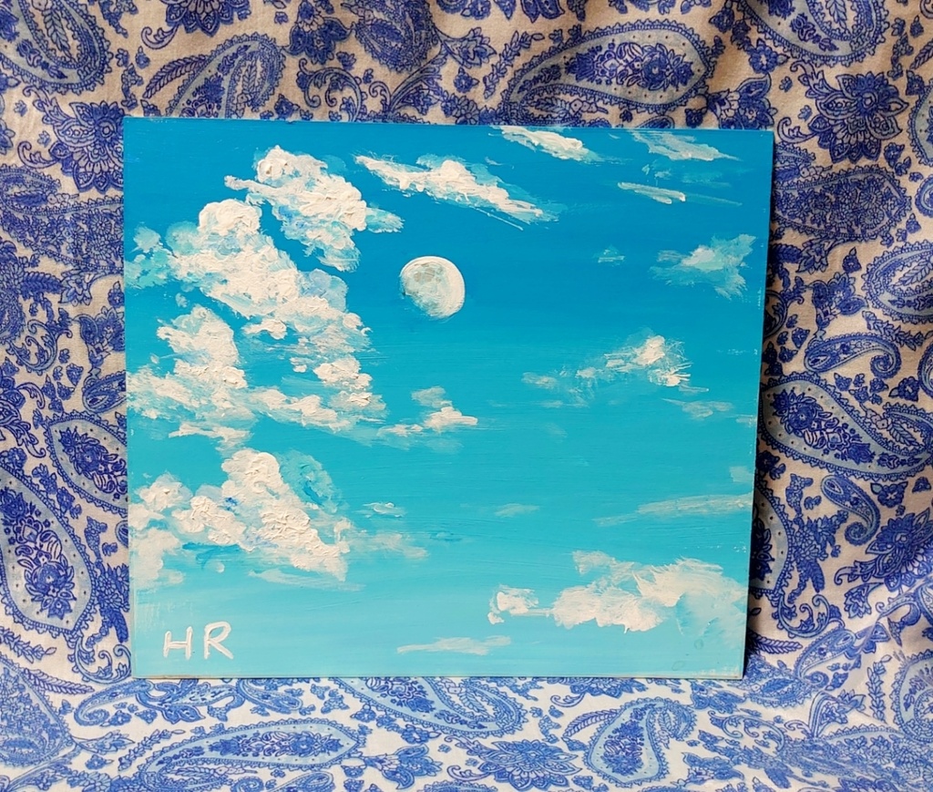 油絵 真昼の月 - arashi1783 - BOOTH