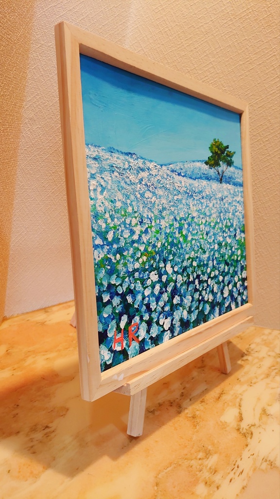 油絵 ネモフィラ