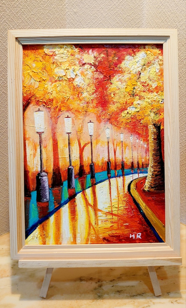 油絵 紅葉の夜景 - arashi1783 - BOOTH