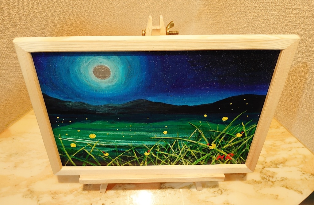 油絵 ほたるの里