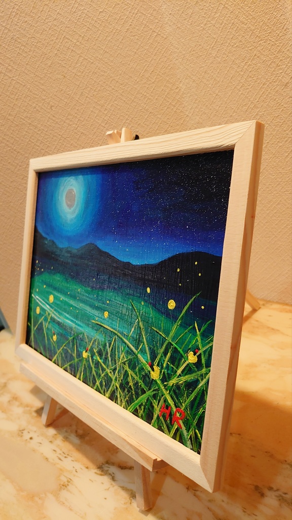 油絵 ほたるの里