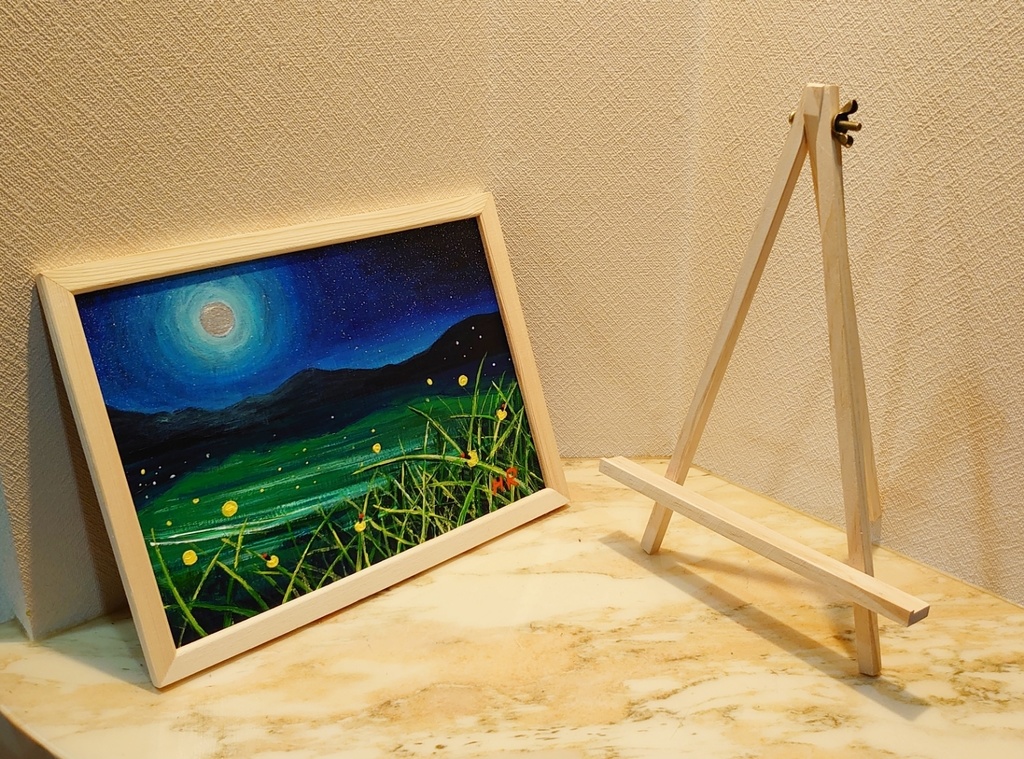 油絵 ほたるの里