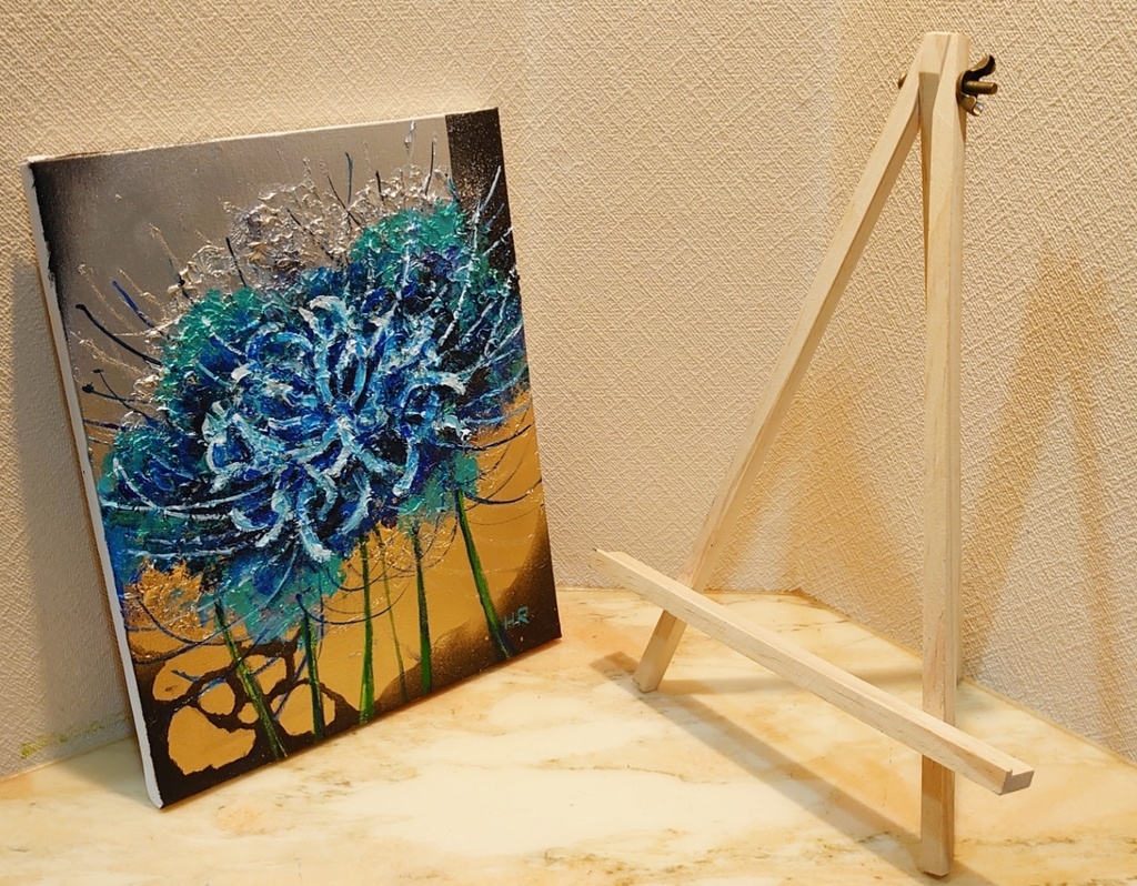 油絵 青い彼岸花