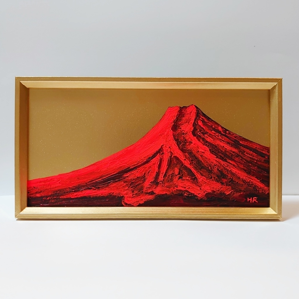 油絵 ミニ長方形 絵画 【赤富士】 - arashi1783 - BOOTH