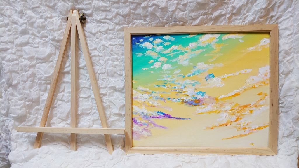 油絵 絵画【朝焼けの空】