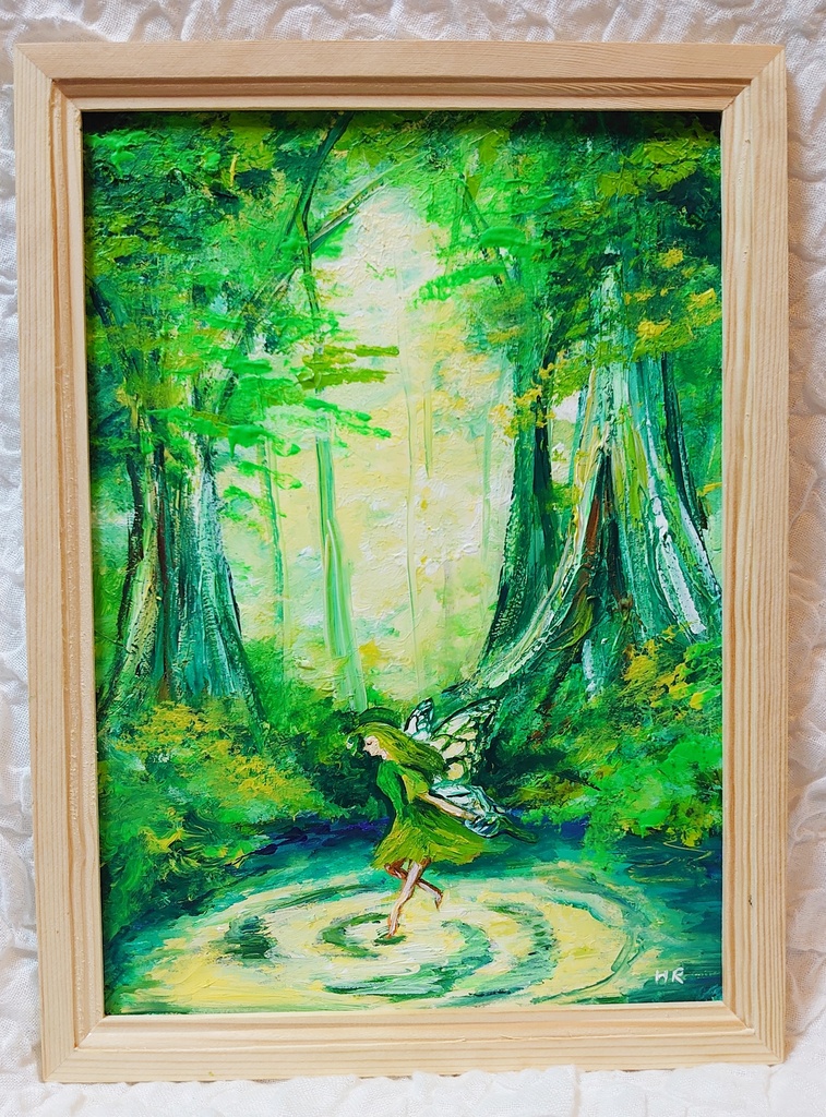 油絵 絵画【森の妖精】