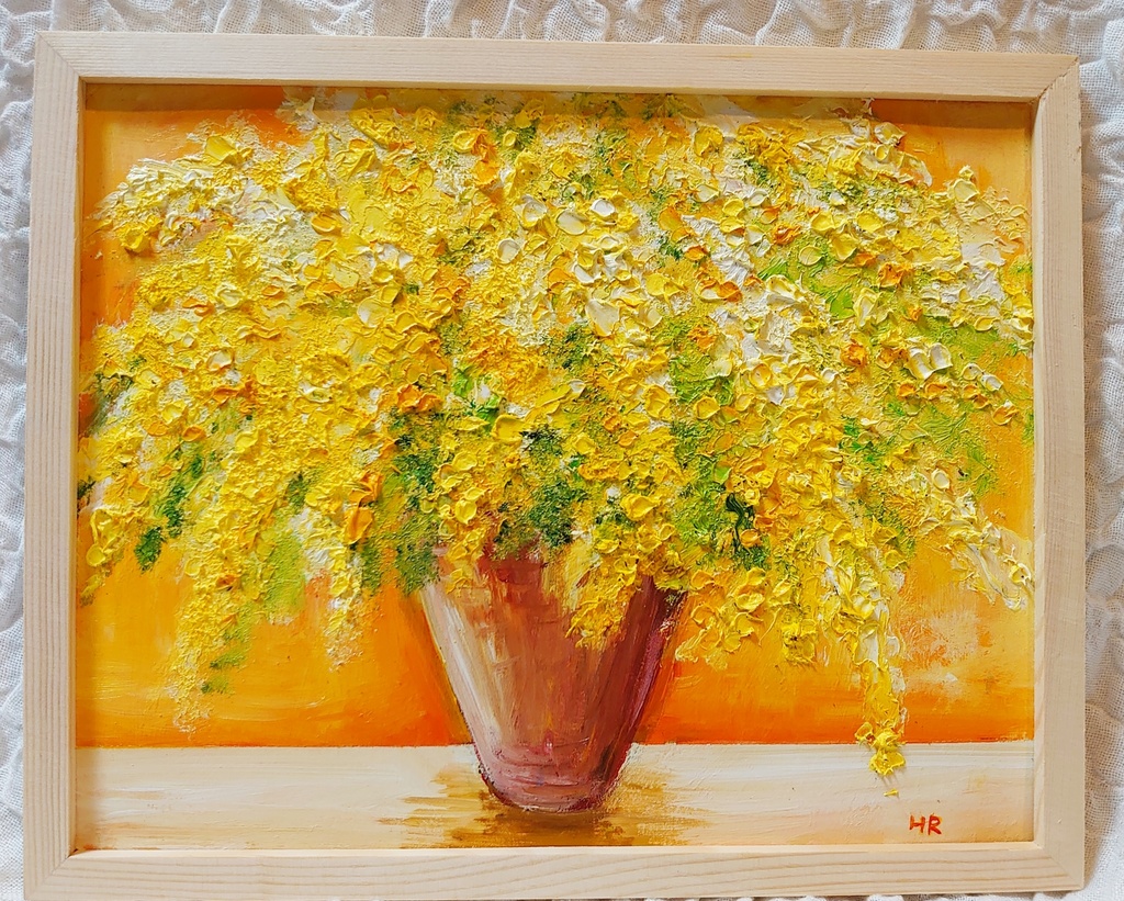 油絵 絵画【ミモザ】