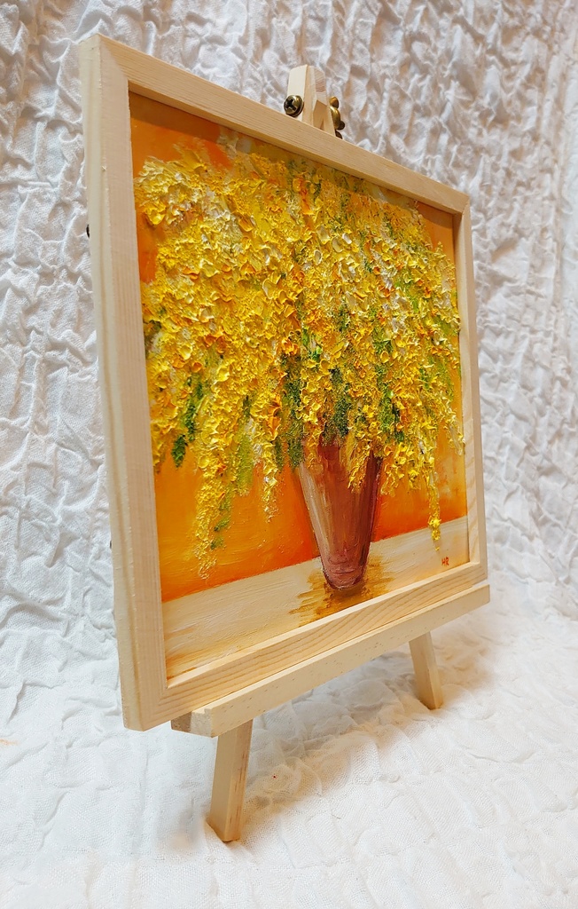 油絵 絵画【ミモザ】