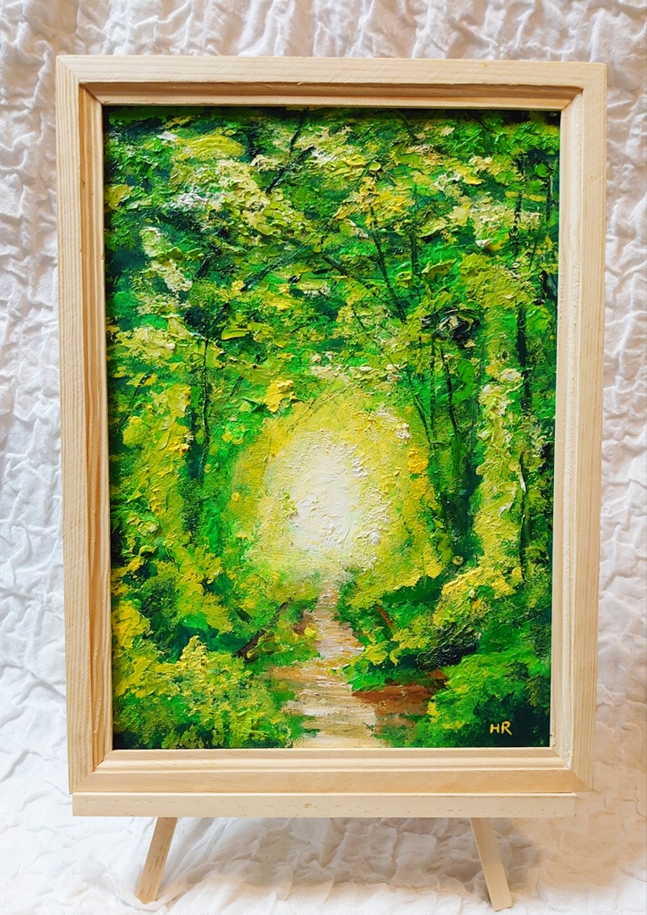 油絵 絵画【森のトンネル】