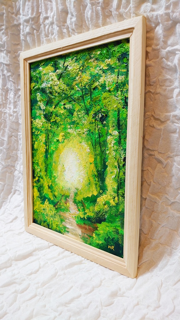 油絵 絵画【森のトンネル】