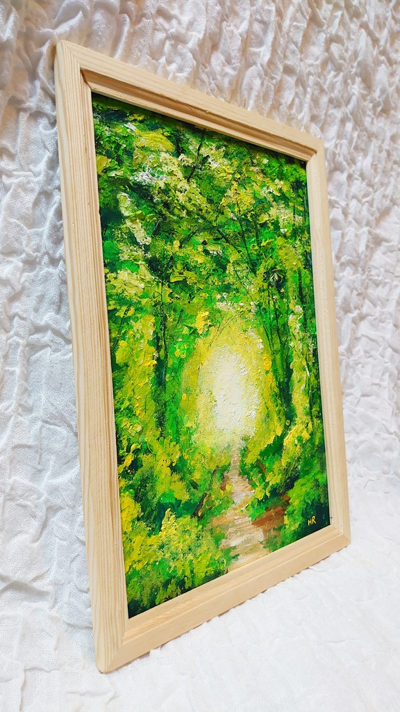 油絵 絵画【森のトンネル】