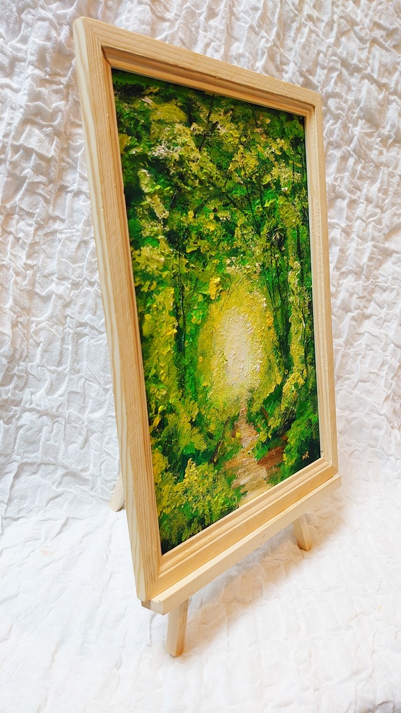 油絵 絵画【森のトンネル】