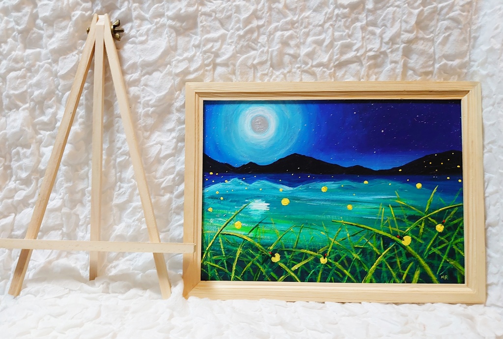 油絵 絵画【ほたるの里】