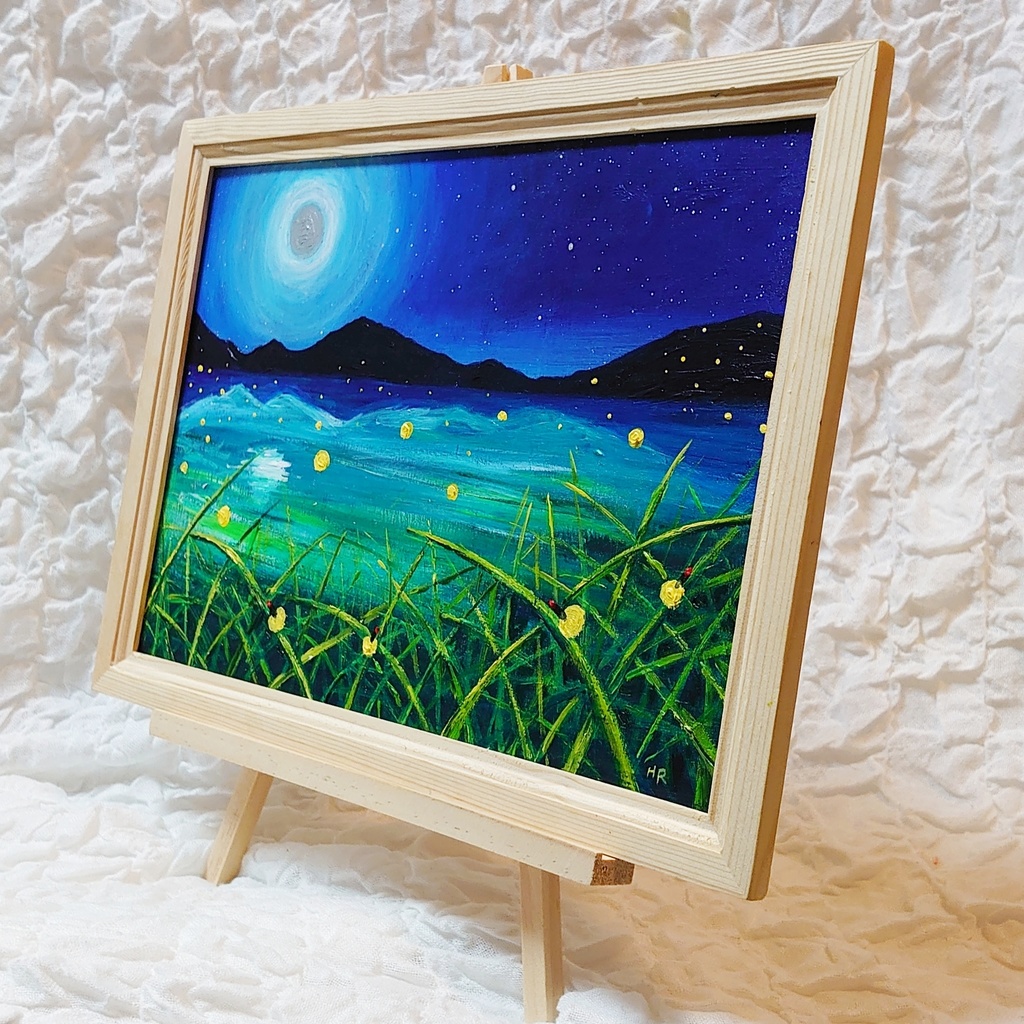 油絵 絵画【ほたるの里】