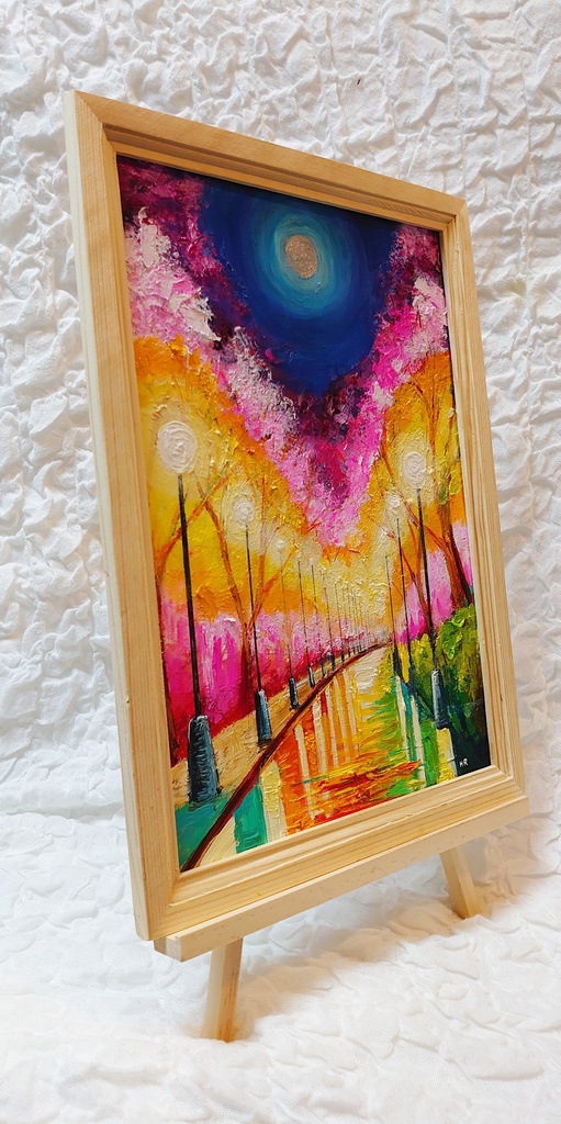 油絵 絵画 【桜のライトアップ】