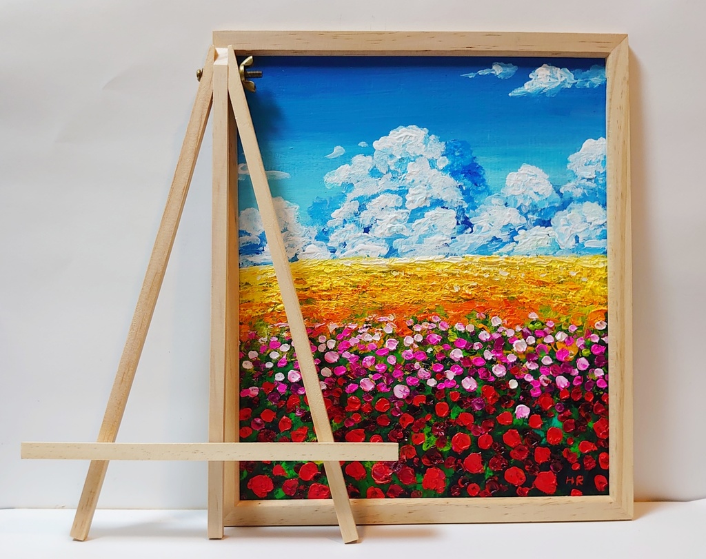 油絵 絵画 【空と雲のお花畑】 - arashi1783 - BOOTH