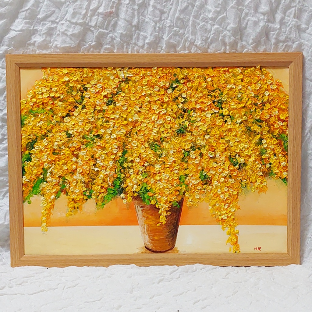 油絵 絵画 ミモザ【A3】