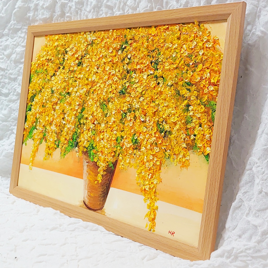 油絵 絵画 ミモザ【A3】