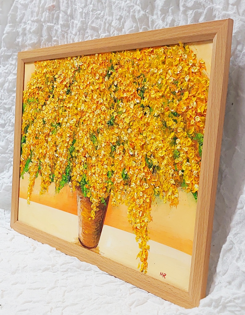 油絵 絵画 ミモザ【A3】