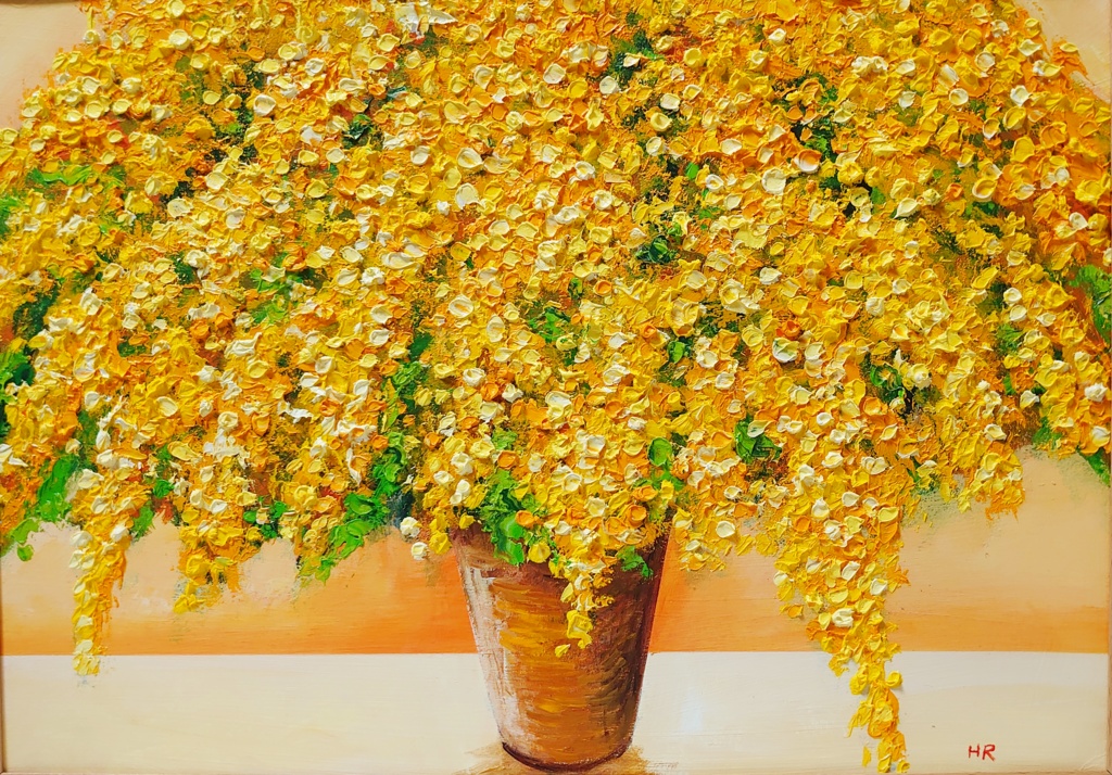 油絵 絵画 ミモザ【A3】