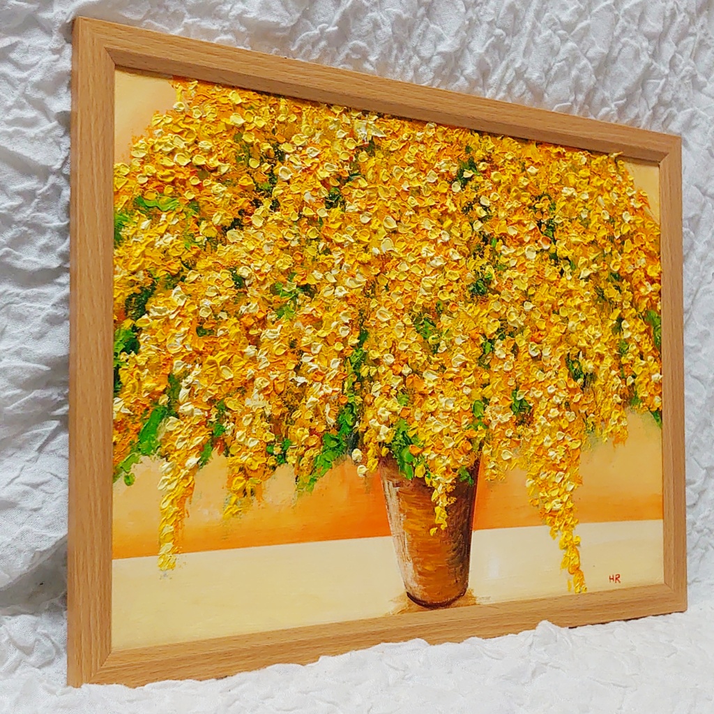 油絵 絵画 ミモザ【A3】