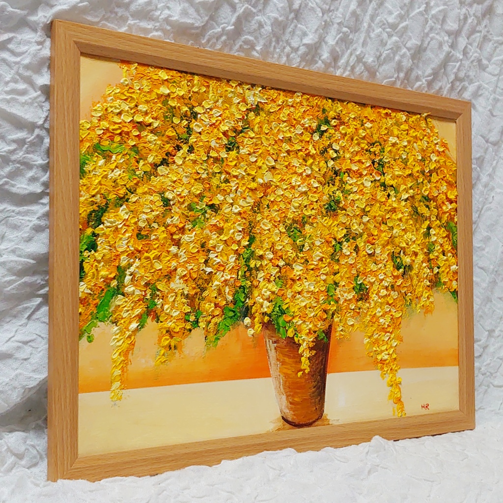 油絵 絵画 ミモザ【A3】