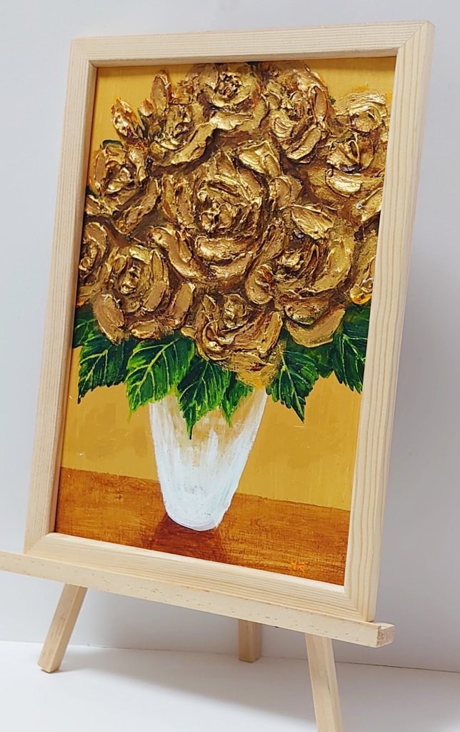 油絵 絵画【黄金のバラ】