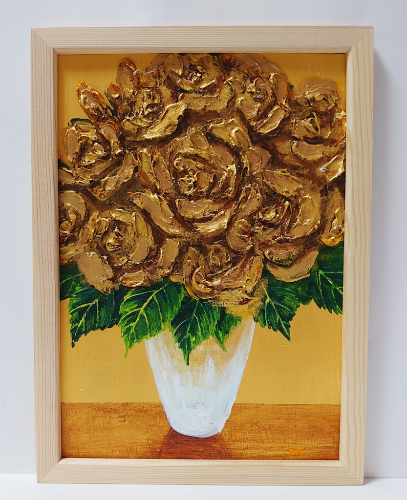 油絵 絵画【黄金のバラ】