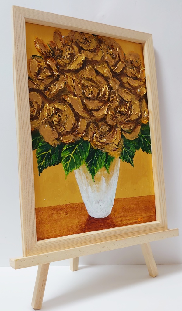 油絵 絵画【黄金のバラ】