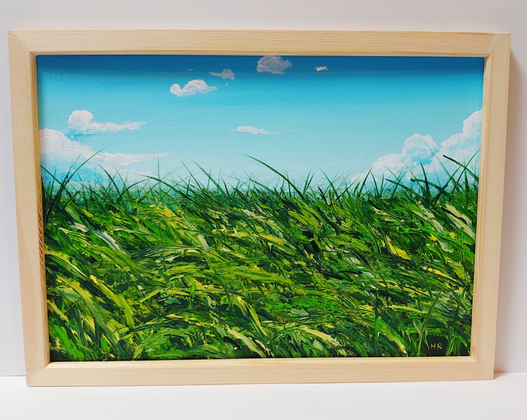 油絵 絵画 【風に揺れる】