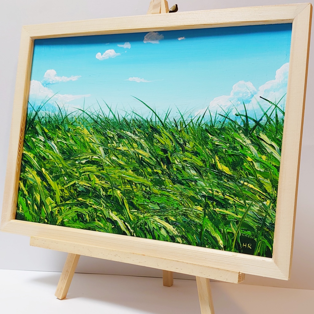 油絵 絵画 【風に揺れる】