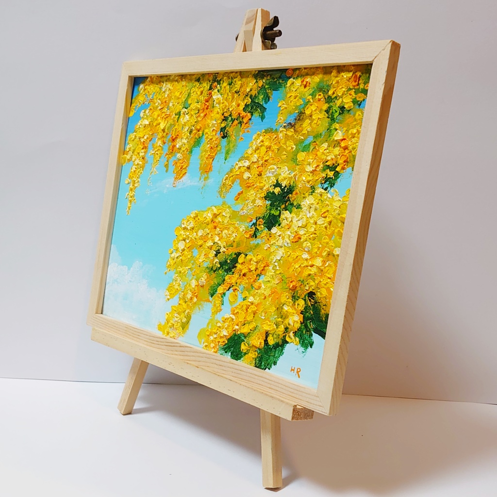 油絵 絵画【ミモザの空】