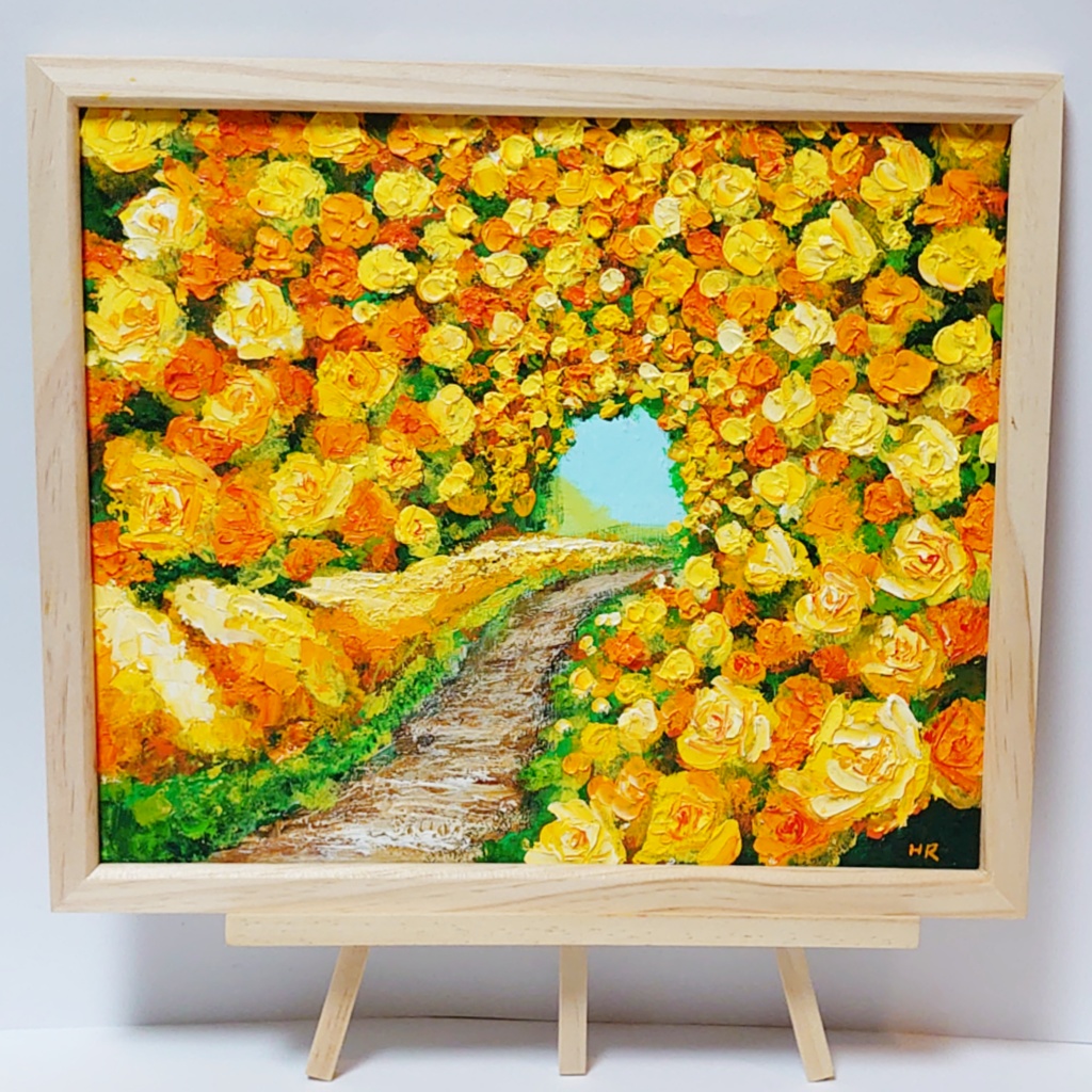 人気画家油絵作品！ 山平和彦 20号 「幸運の黄色い花」 正光画廊 - 美術品