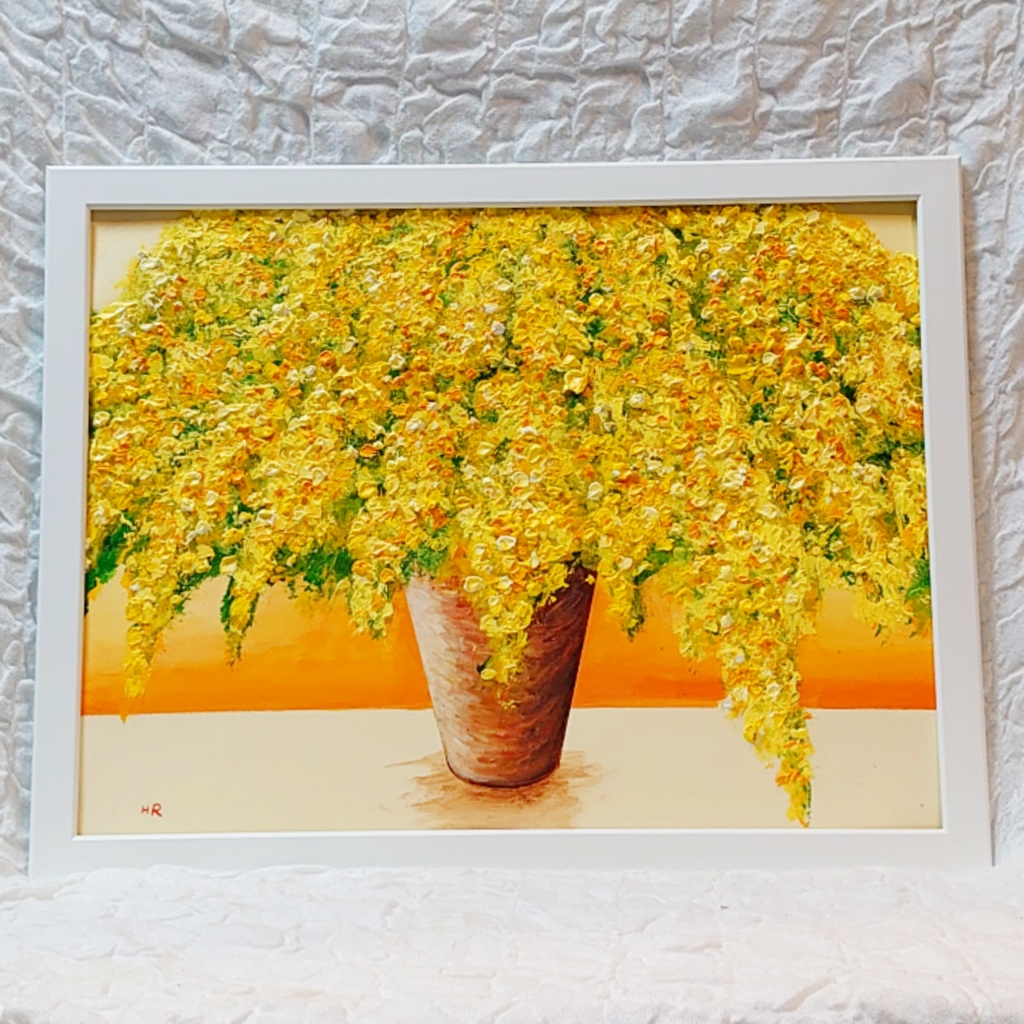 油絵 絵画 【ミモザ】