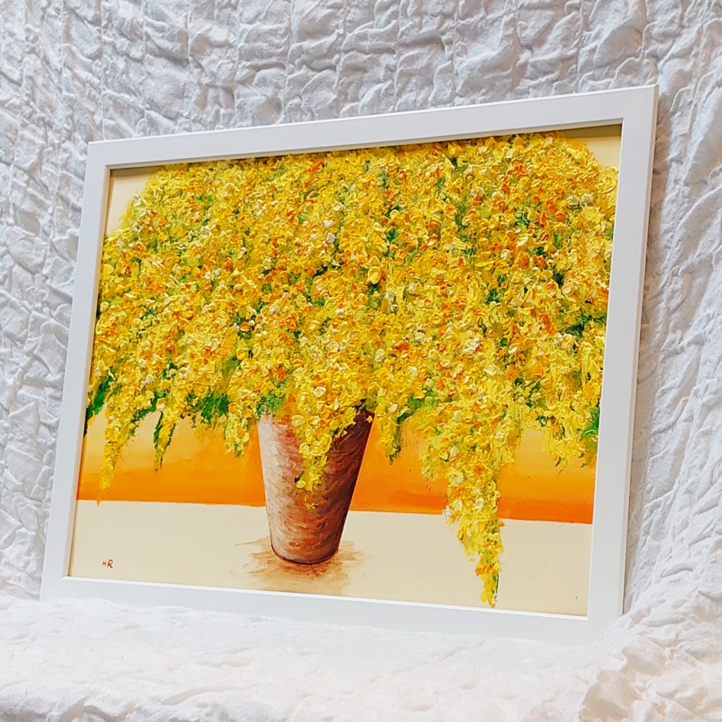 油絵 絵画 【ミモザ】